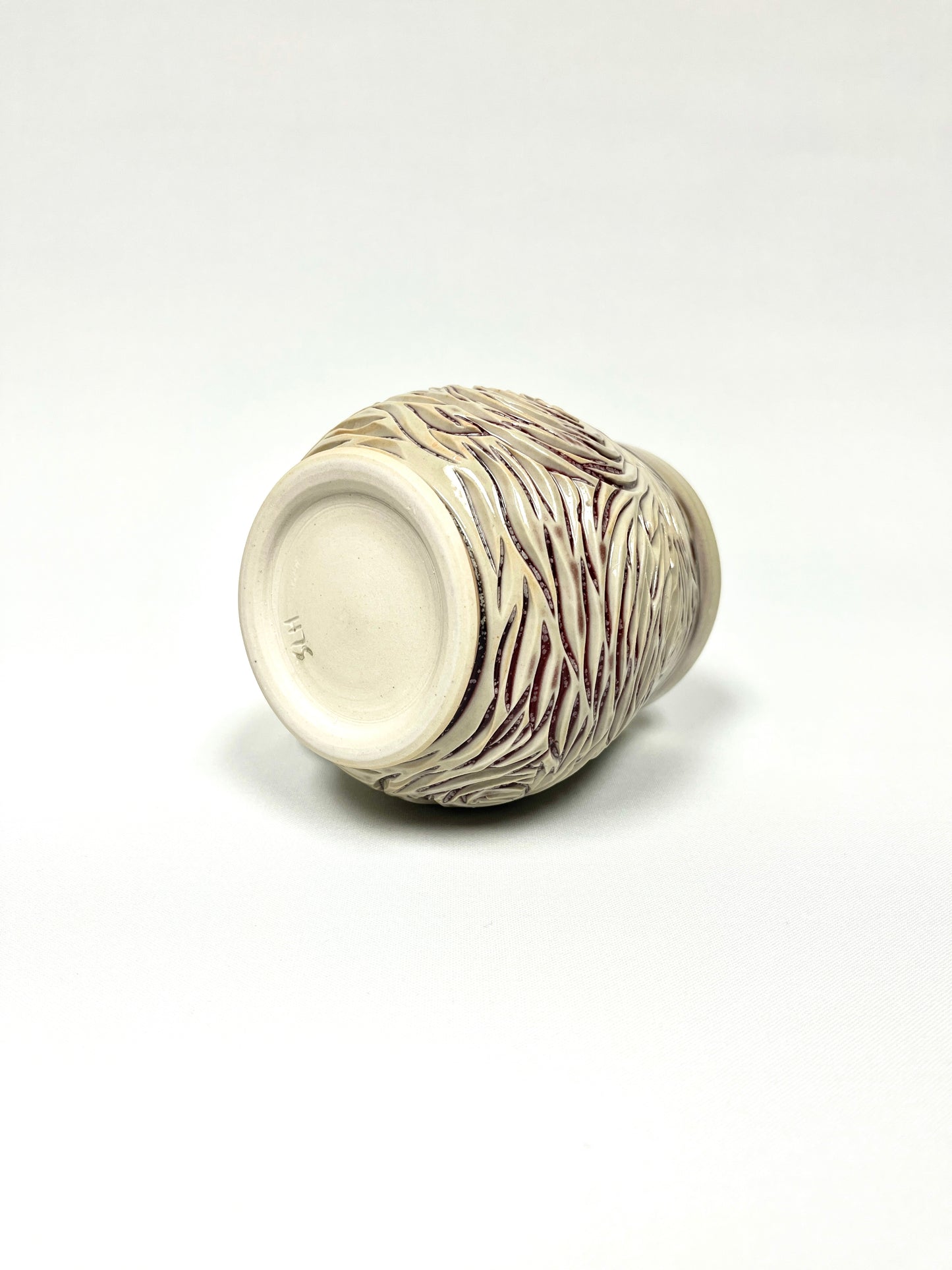 Red Carved Mug by Shona Helstrom