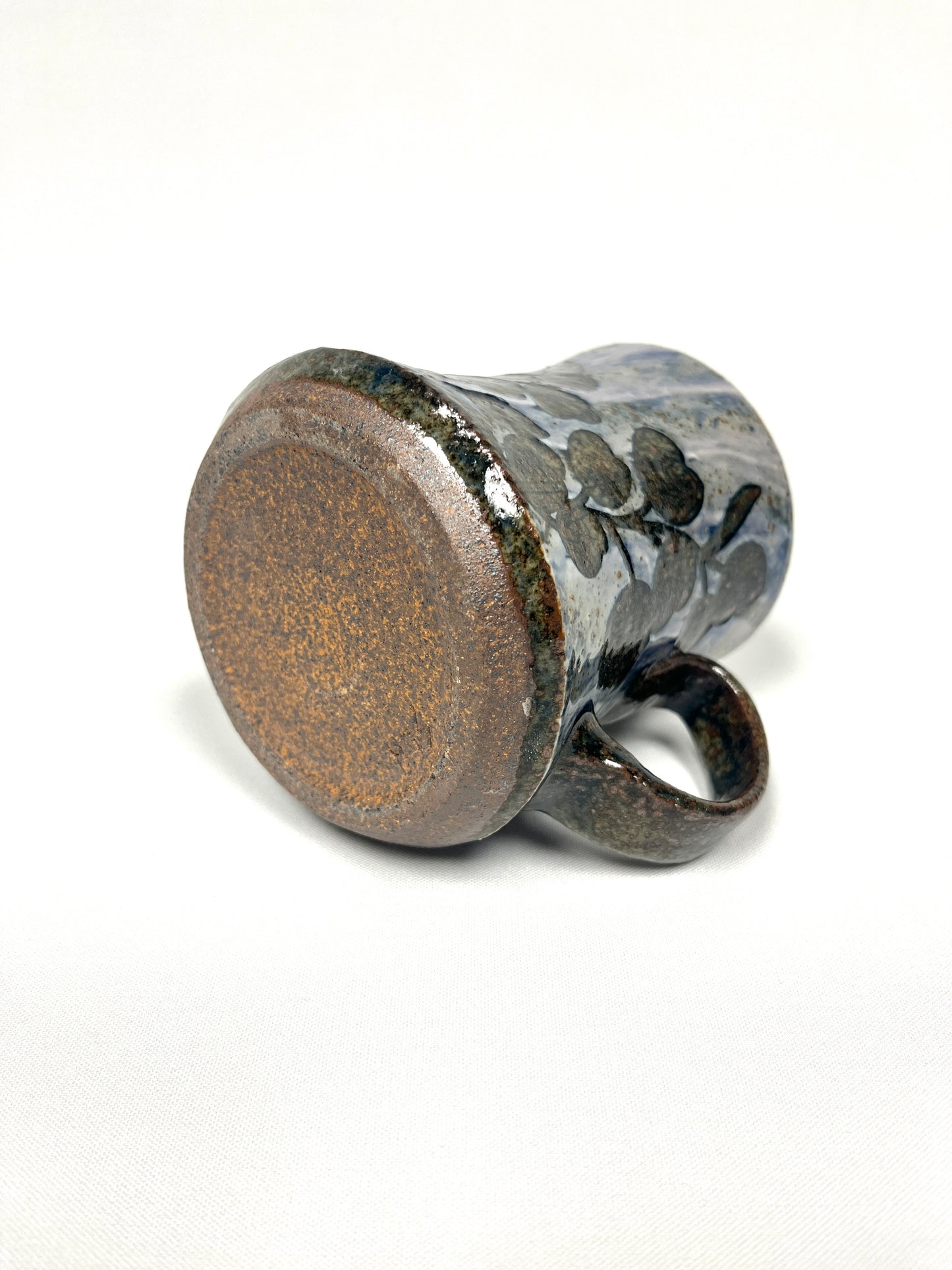 Light Blue Leaf Stenciled Mug by Shona Helstrom