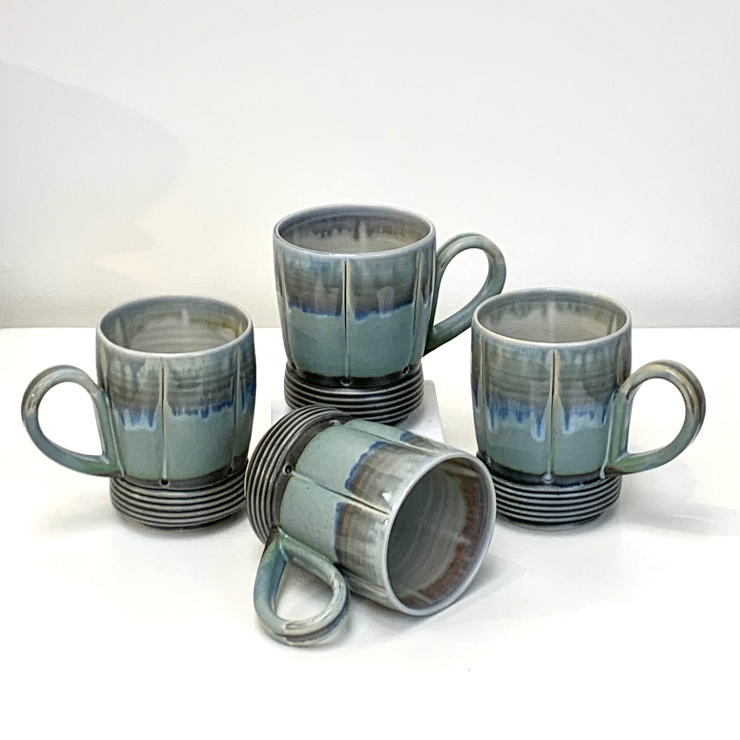 Mug - ribbed, misty blue, by Kathryne Koop