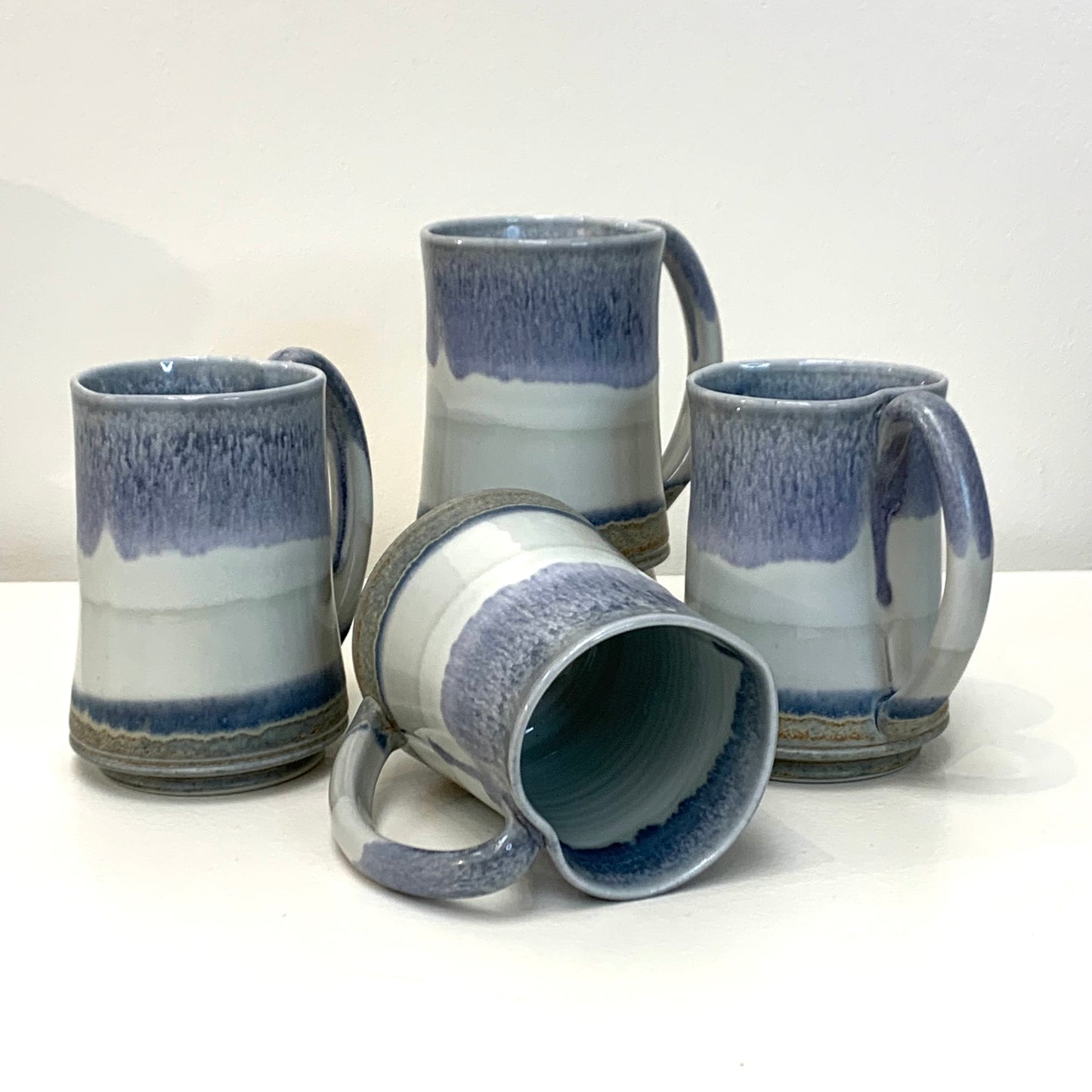 Mug, Heart - winter white and blue, by Kathryne Koop
