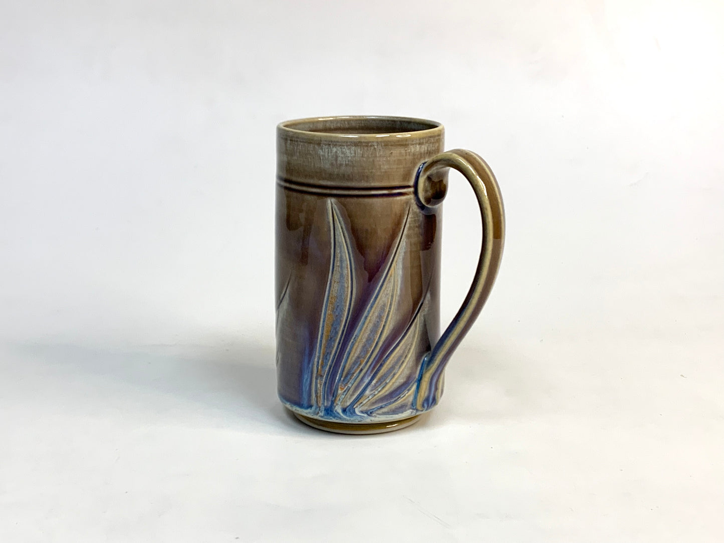 Mug - Blue with leaves, by Kathryne Koop