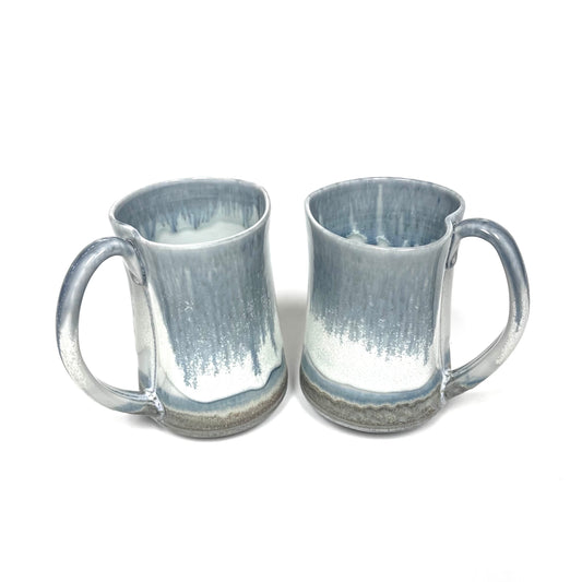 Mug, Heart - winter white and blue/grey by Kathryne Koop