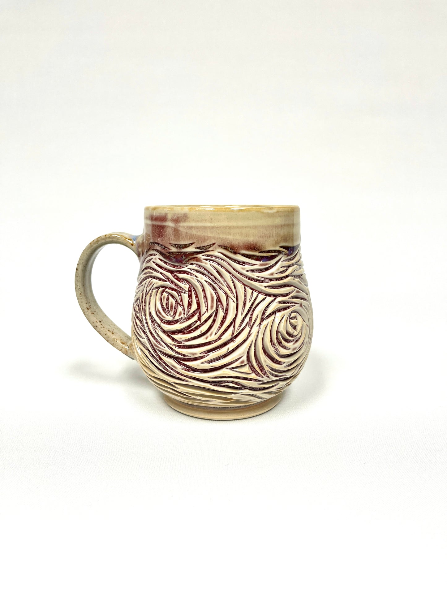 Red Carved Mug by Shona Helstrom