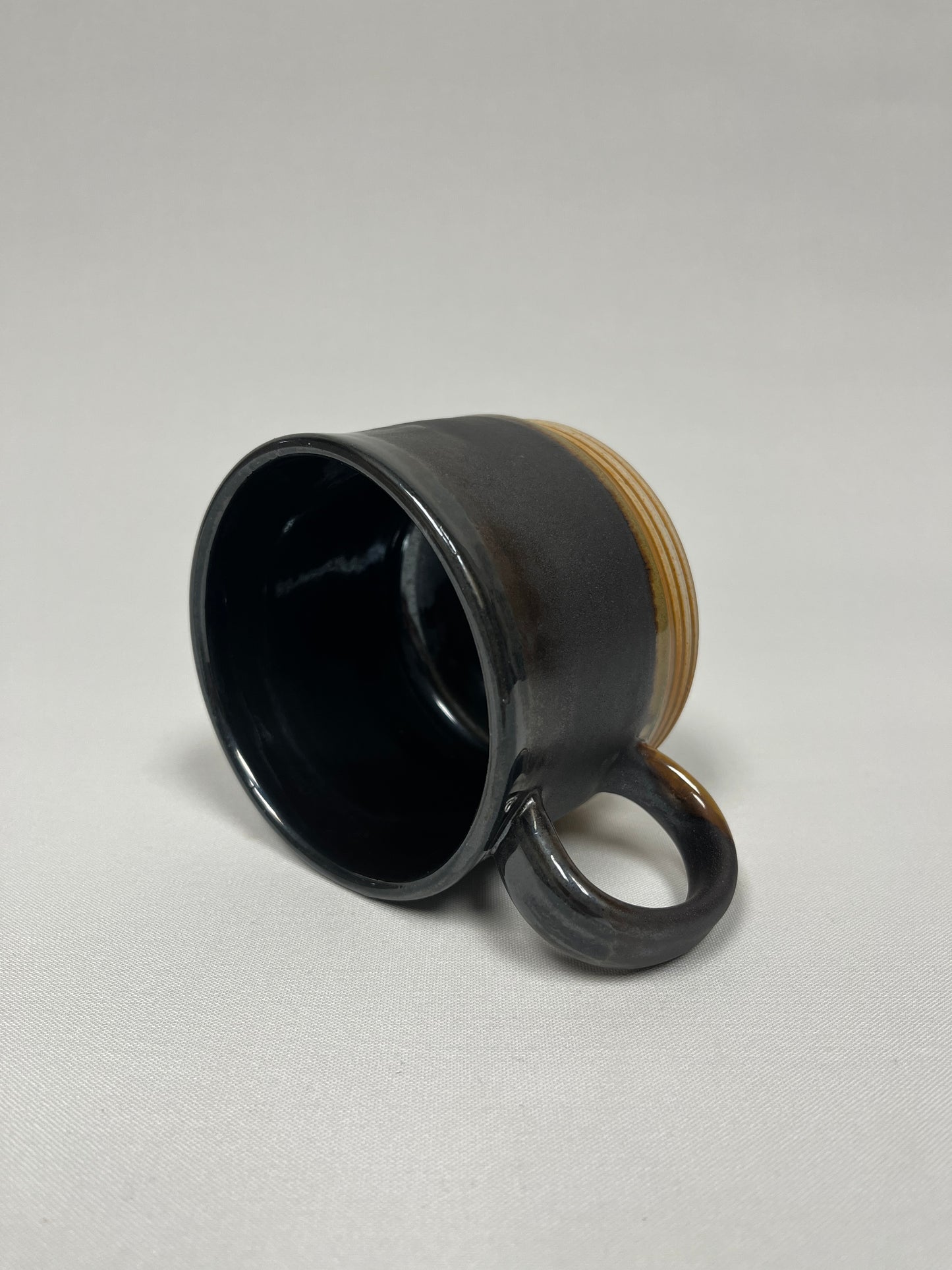 Mustard and metal Mug by Lynne Mulvihill