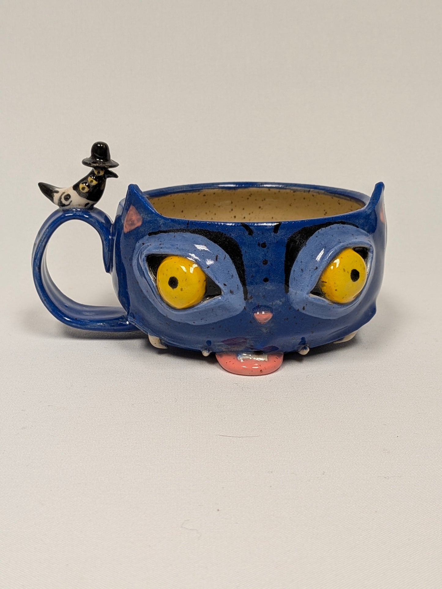 Derpy the Cat Mug with tongue by Jillian Sareault