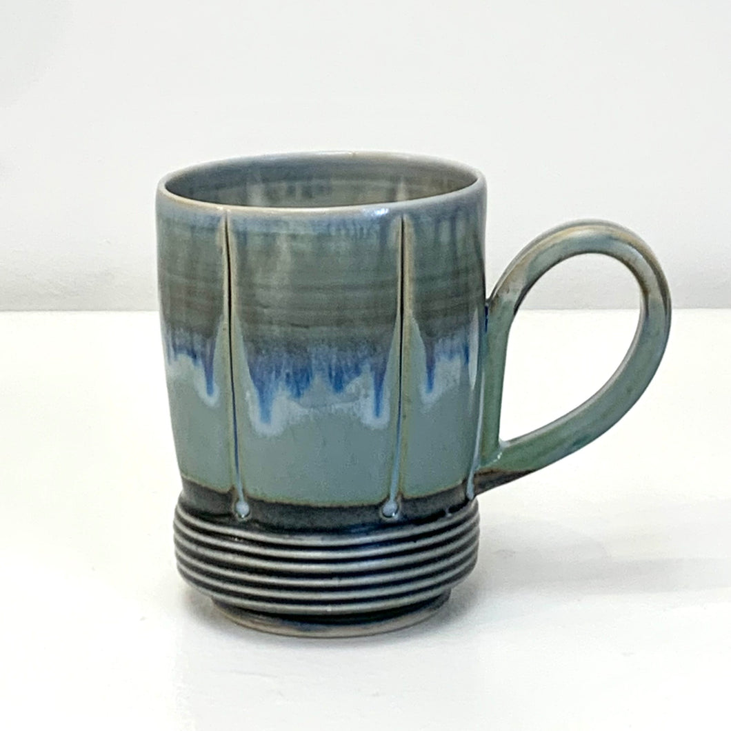 Mug - ribbed, misty blue, by Kathryne Koop