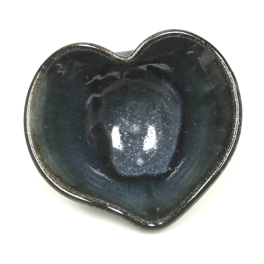 Dark Blue Heart Bowl by Jennifer Johnson