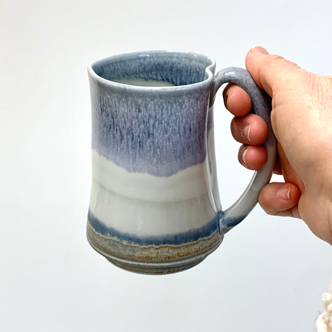 Mug, Heart - winter white and blue, by Kathryne Koop