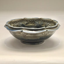 Load image into Gallery viewer, Bowl, Flower - Shiny black, carved, by Kathryne Koop
