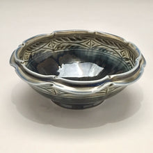 Load image into Gallery viewer, Bowl, Flower - Shiny black, carved, by Kathryne Koop
