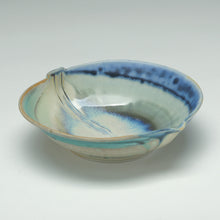 Load image into Gallery viewer, Bowl, Stylized Leaf - Blue and Turquoise, by Kathryne Koop
