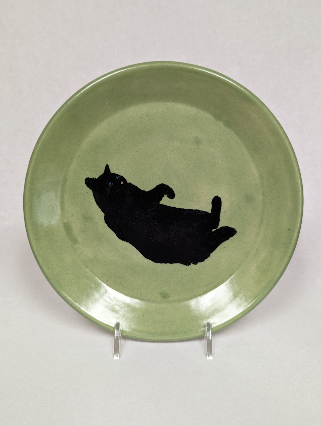 Green Cat Plate by Kevin Stafford
