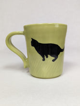 Load image into Gallery viewer, Green Cat Mug by Kevin Stafford
