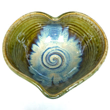 Load image into Gallery viewer, Heart Bowl - Green and Blue  by Jennifer Johnson
